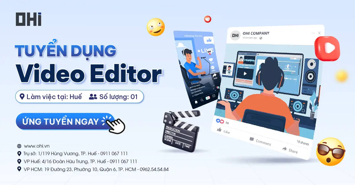 Tuyển dụng đi làm ngay: Nhân Viên Dựng Video chuyên nghiệp