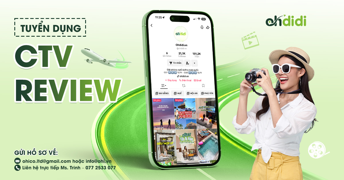 Cộng tác viên Reviewer du lịch, lưu trú - Ohdidi.vn